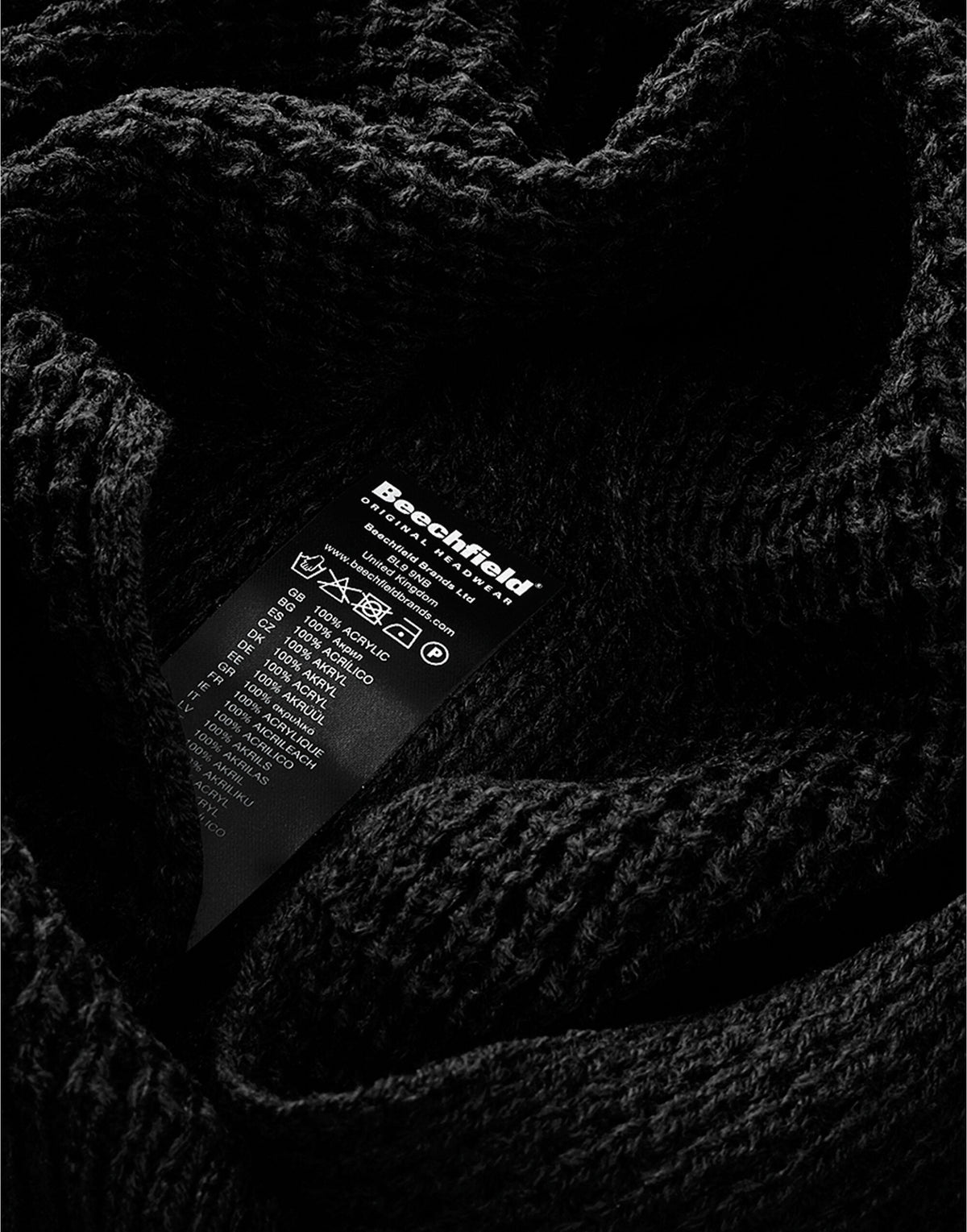 Beechfield B424 Classic Waffle Knitt Scarf - Black