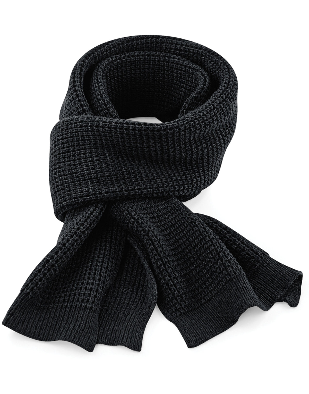 Beechfield B424 Classic Waffle Knitt Scarf - Black