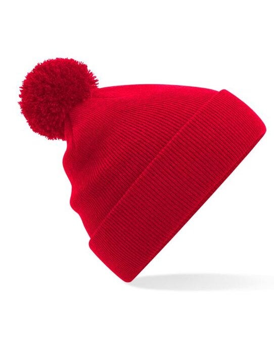 Beechfield B426 Original Pom Pom Beanie - Classic Red