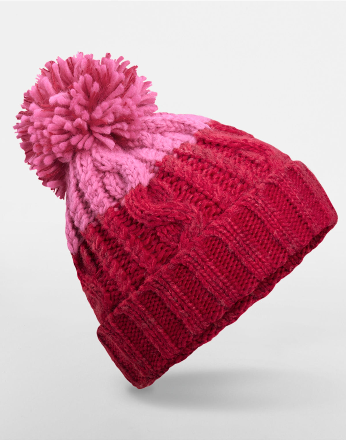 Beechfield B437 Apres Beanie - Classic Red/True Pink