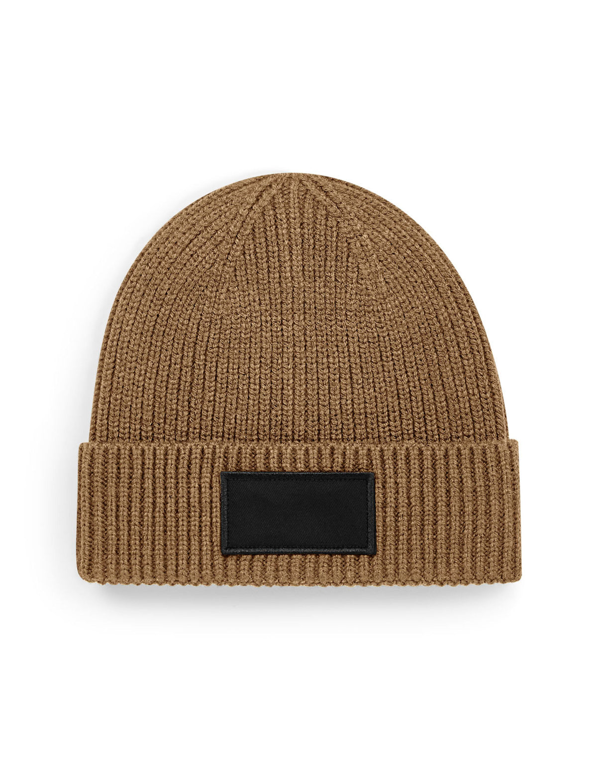 Beechfield B442R Fashion Patch Beanie - Biscuit/Black