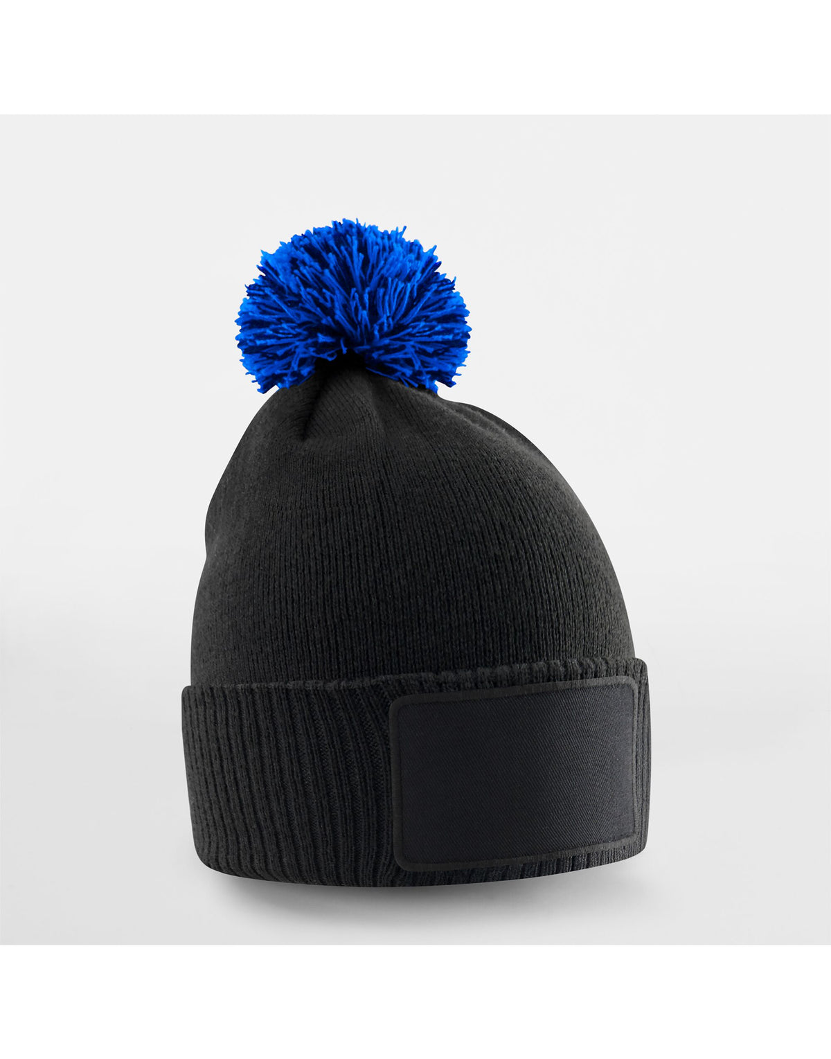 Beechfield B443B Kids Snowstar Patch Beanie - Black/bright Royal