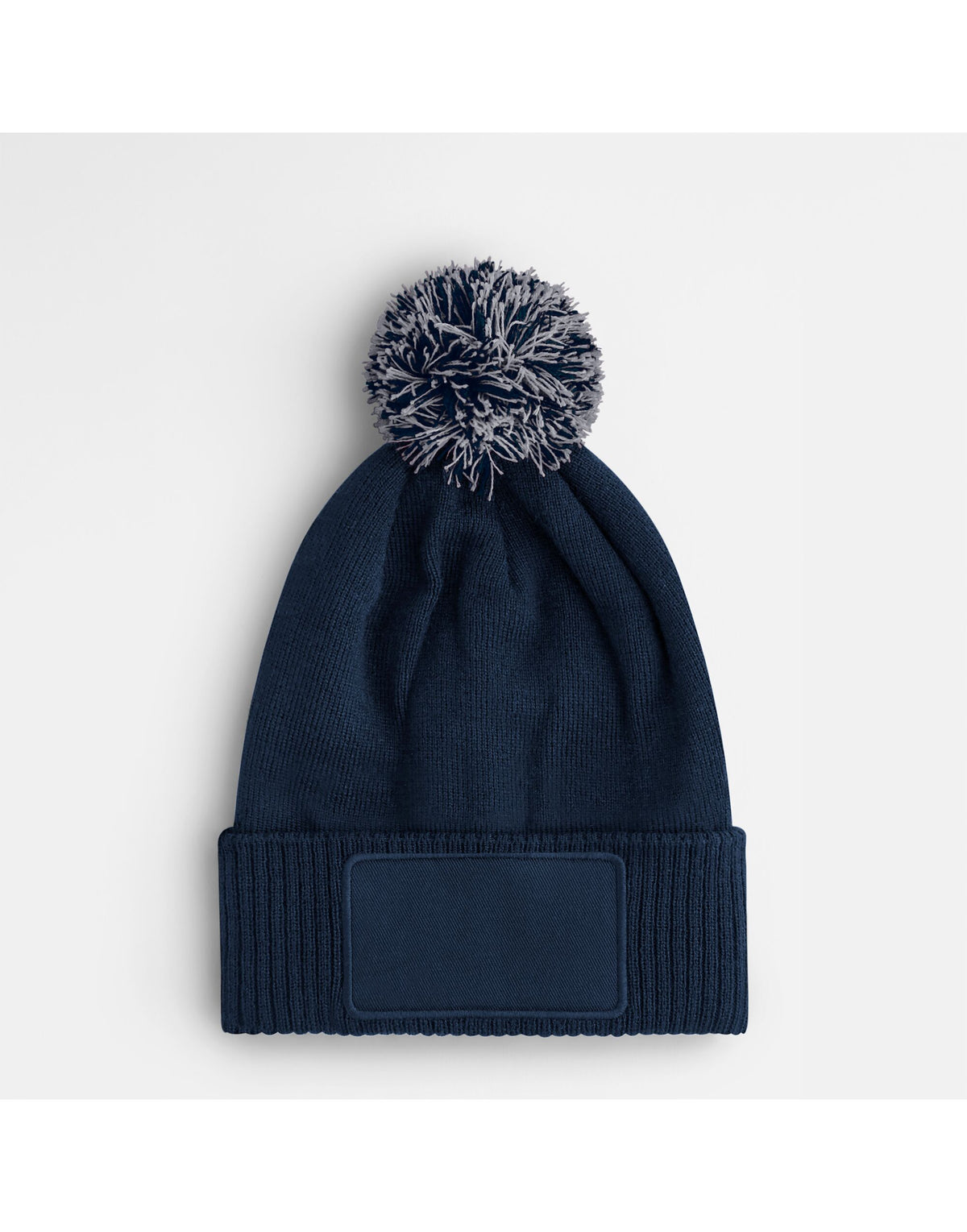 Beechfield B443B Kids Snowstar Patch Beanie - French Navy/Light Grey