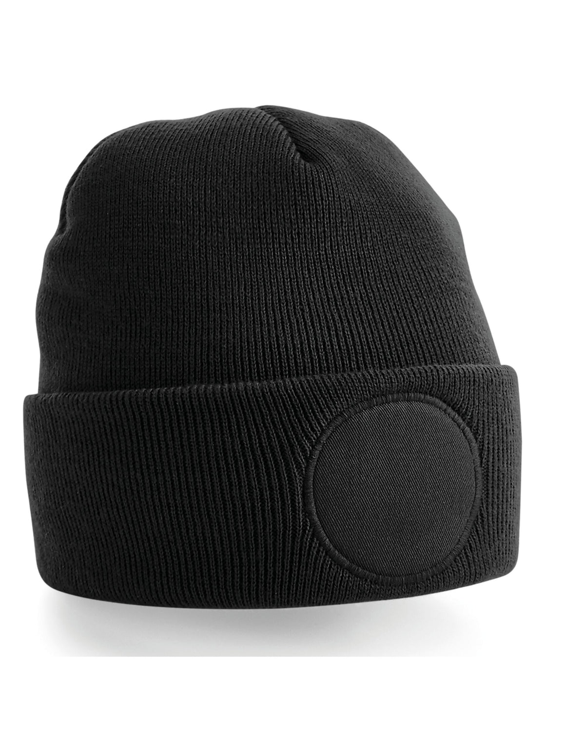 Beechfield B446 Circular Patch Beanie - Black