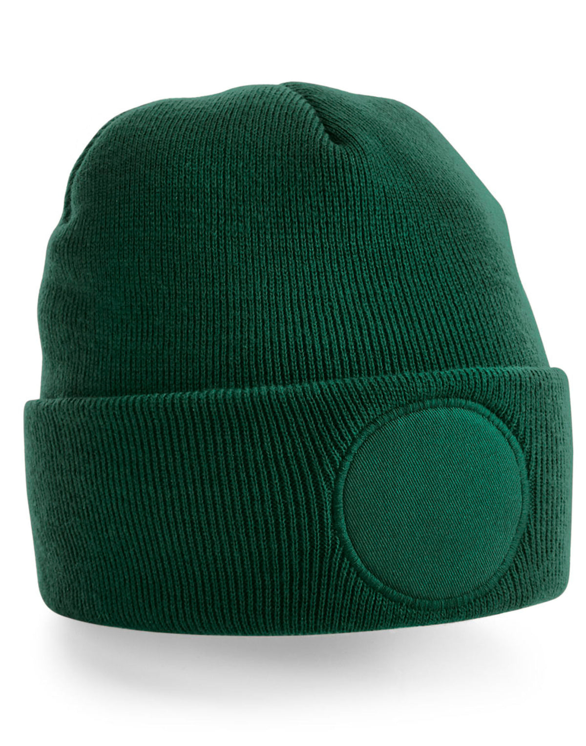 Beechfield B446 Circular Patch Beanie - Bottle Green