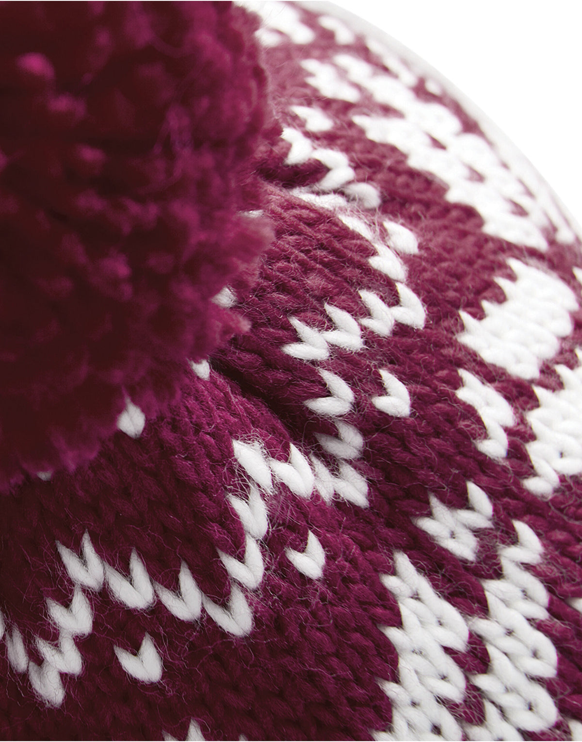 Beechfield B456 Fair Isle Snowstar® Beanie - Burgundy/White