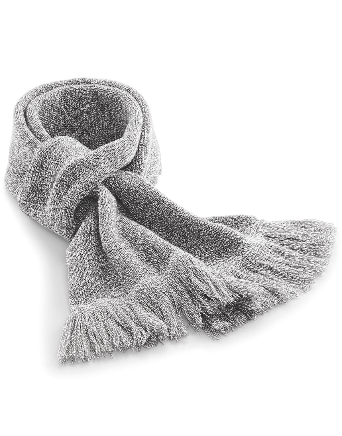 Beechfield B470 Classic Knitted Scarf - Heather Grey