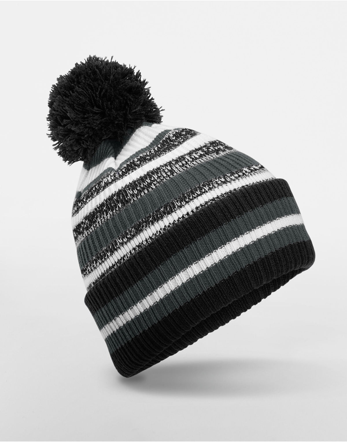 Beechfield B474R Multi-Sport Fan Beanie - Black/Graphite/White