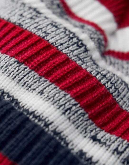 Beechfield B474R Multi-Sport Fan Beanie - French Navy/Classic Red/White