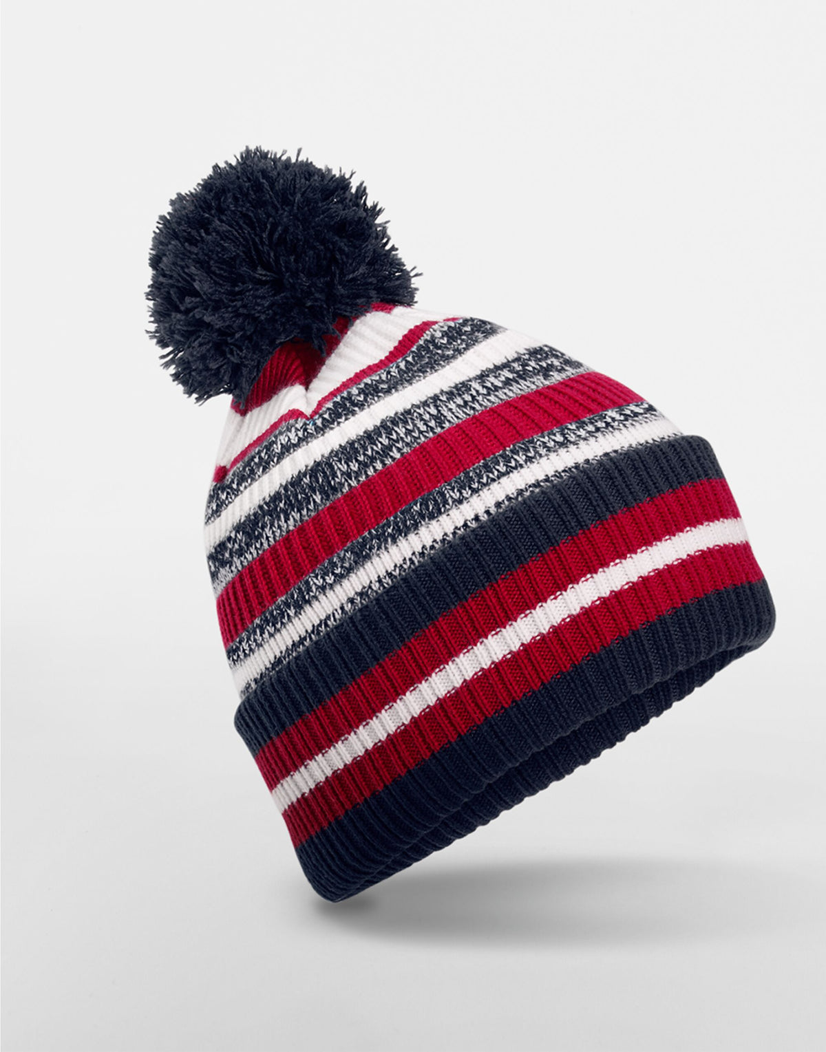 Beechfield B474R Multi-Sport Fan Beanie - French Navy/Classic Red/White