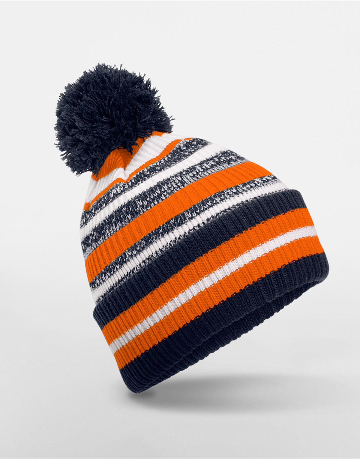 Beechfield B474R Multi-Sport Fan Beanie - French Navy/Orange/White