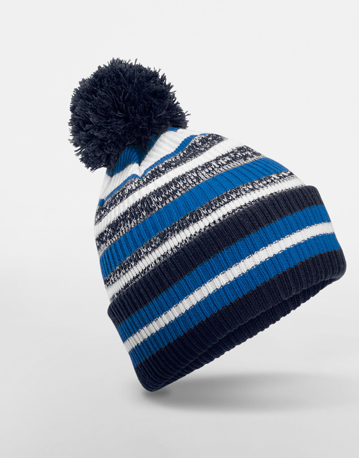 Beechfield B474R Multi-Sport Fan Beanie - French Navy/Sapphire Blue/White