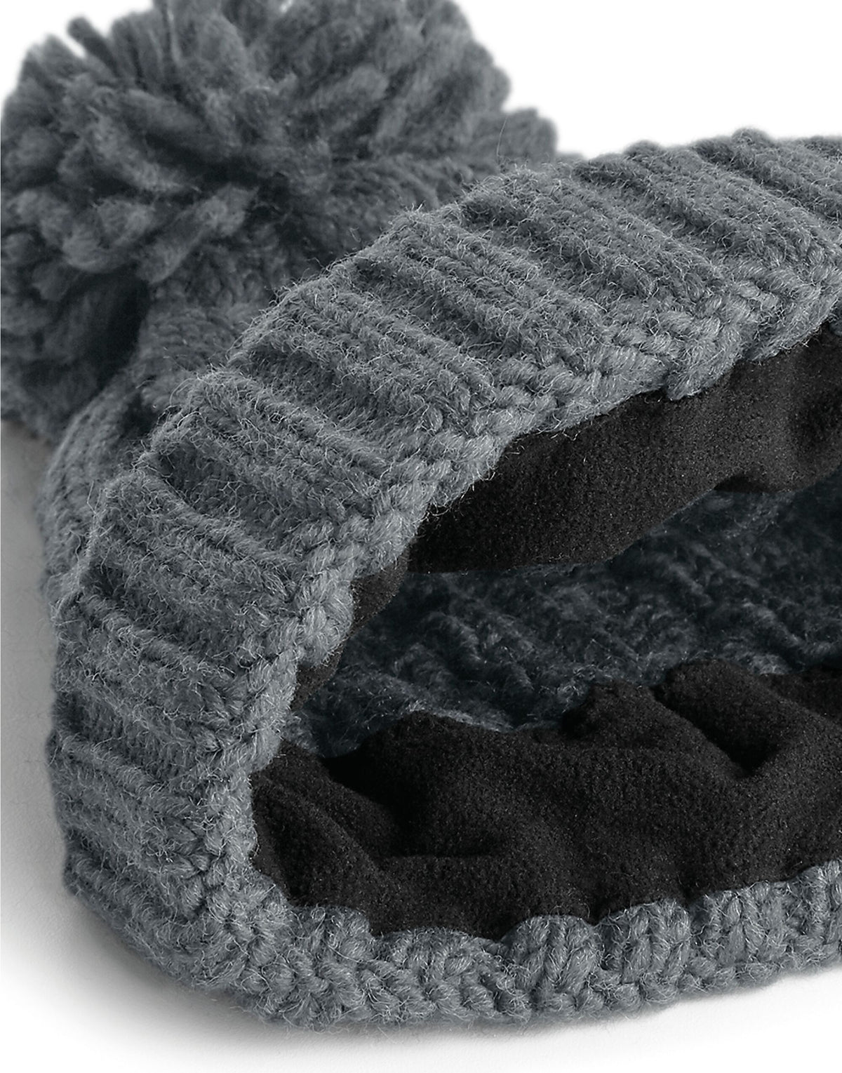 Beechfield B480 Cable Knit Melange Beanie - Light Grey