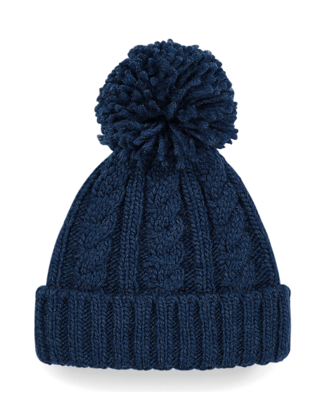 Beechfield B480 Cable Knit Melange Beanie - Navy
