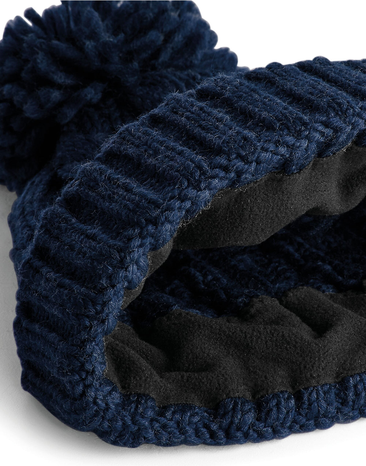 Beechfield B480 Cable Knit Melange Beanie - Navy