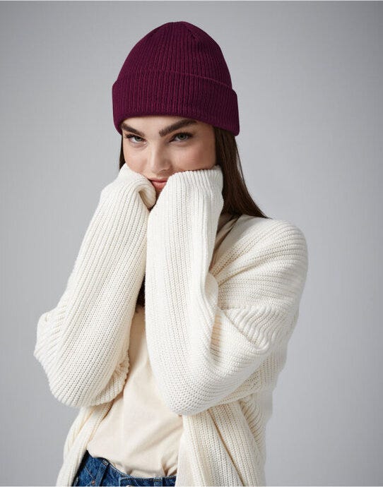 Beechfield B50N Organic Cotton Beanie - Burgundy