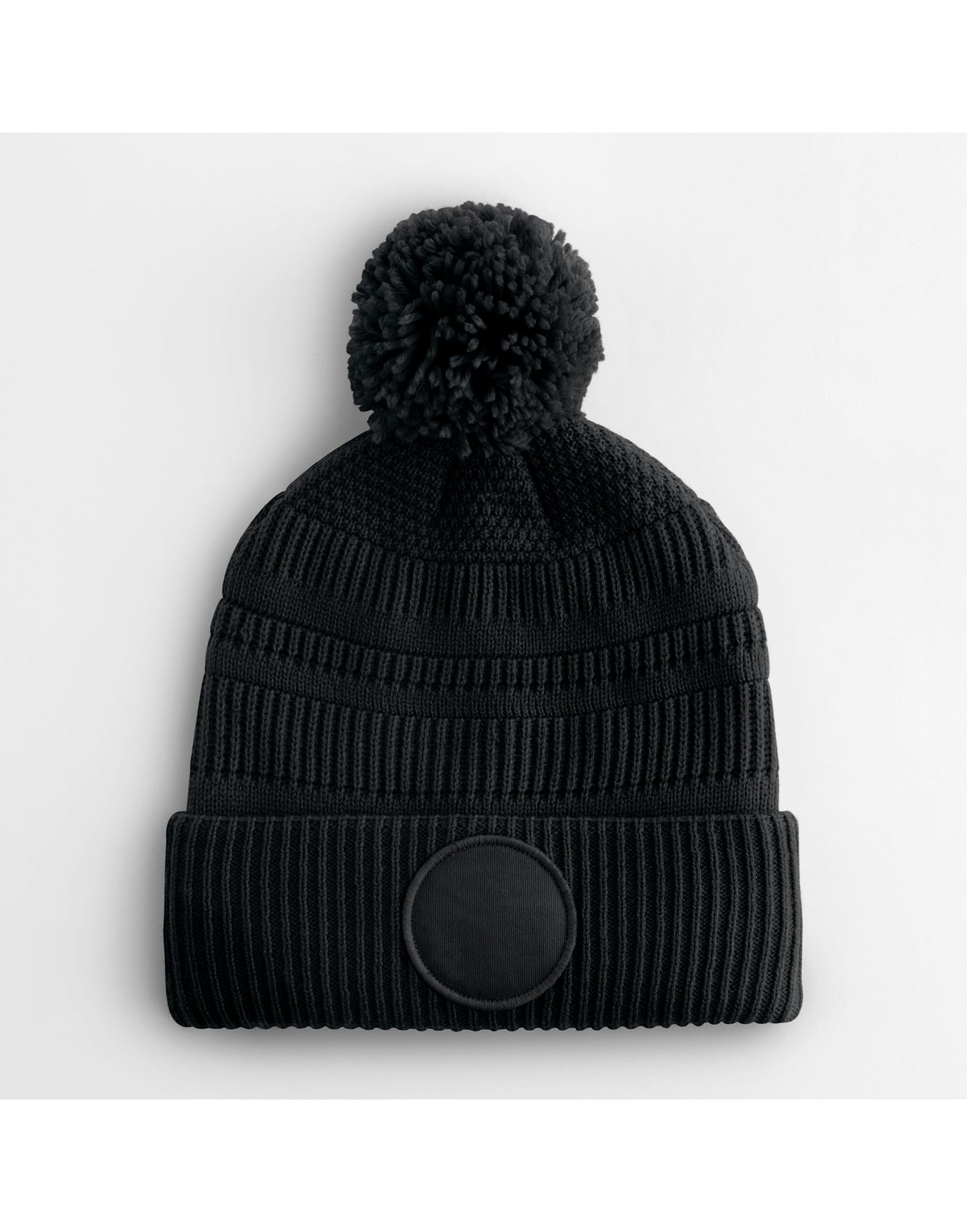Beechfield B530R Fan Patch Beanie - Black