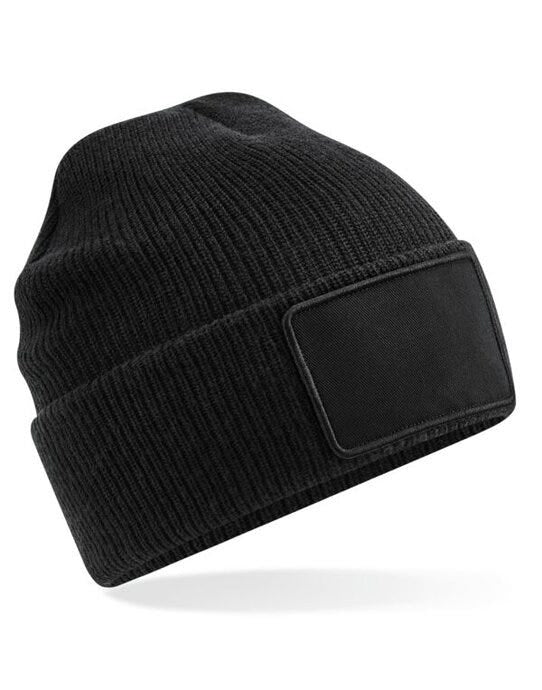 Beechfield B540 Removable Patch Beanie - Black