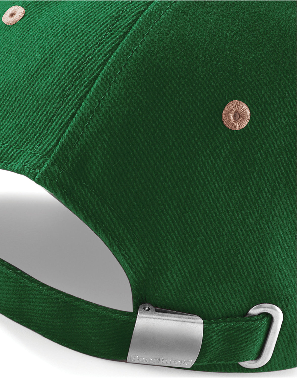 Beechfield B57 LP Heavy Brushed Cotton Cap - Forest Green/ Taupe