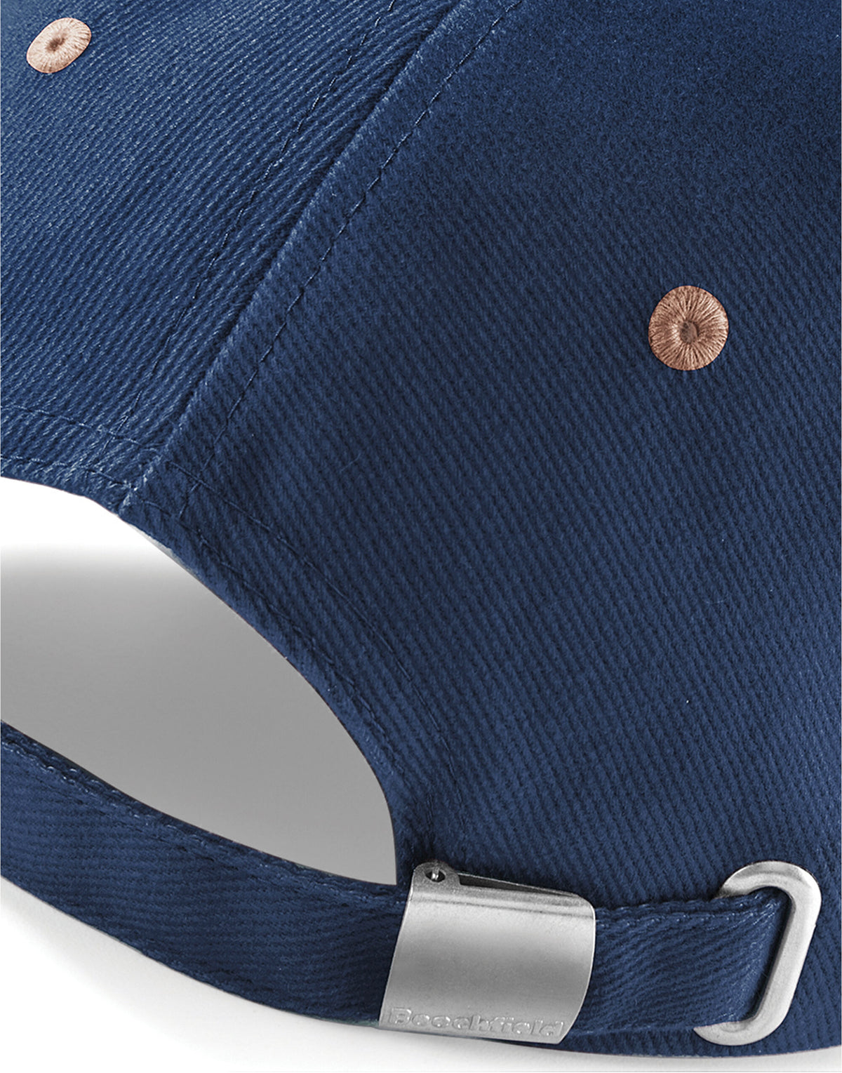 Beechfield B57 LP Heavy Brushed Cotton Cap - French Navy/ Taupe