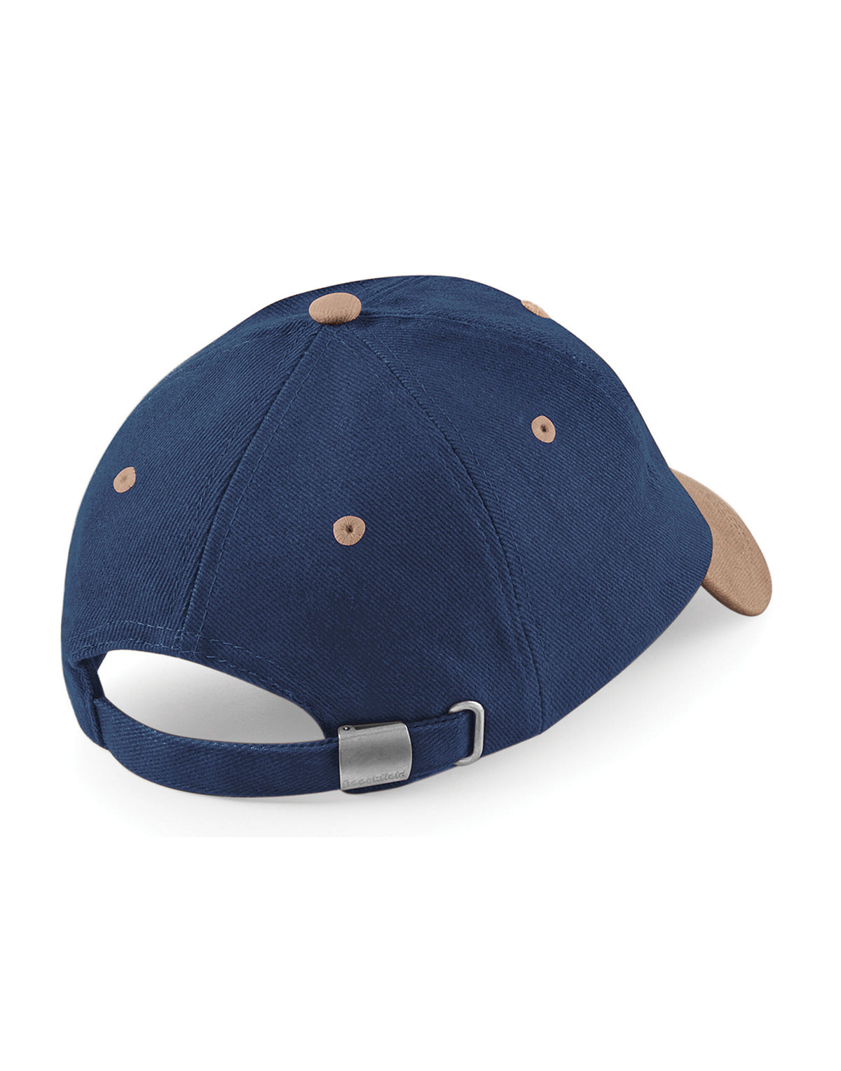 Beechfield B57 LP Heavy Brushed Cotton Cap - French Navy/ Taupe