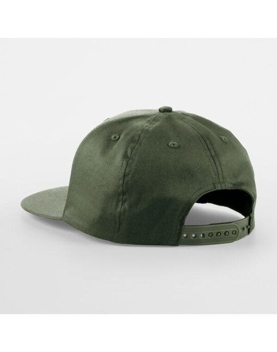 Beechfield B610 5 panel Snapback Rapper Cap - Olive Green