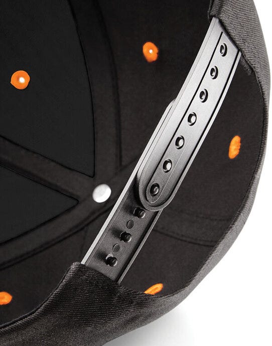 Beechfield B610C 5 Panel Contrast Snapback - Black/Orange