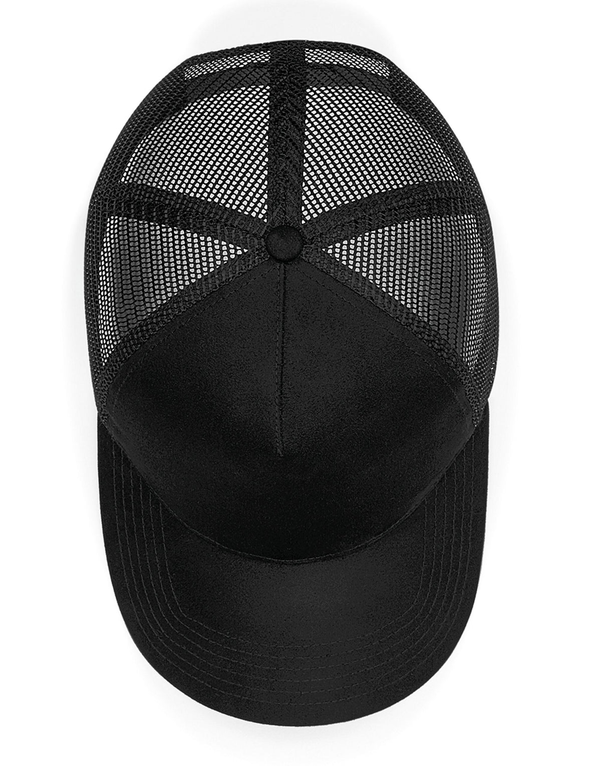 Beechfield B643 Suede Snapback Trucker - Black