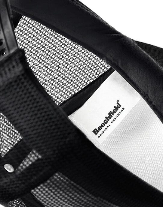 Beechfield B645 Vintage Snapback Trucker - Black/White