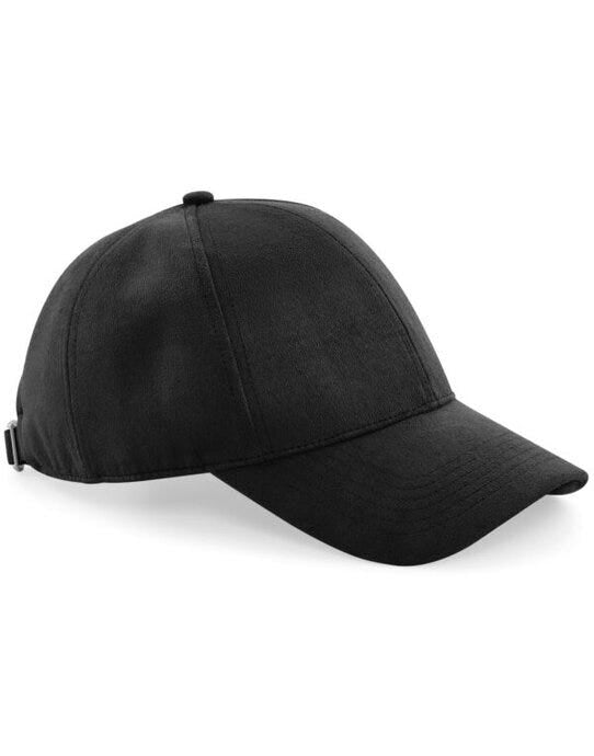 Beechfield B656 Faux Suede 6 Panel Cap - Black