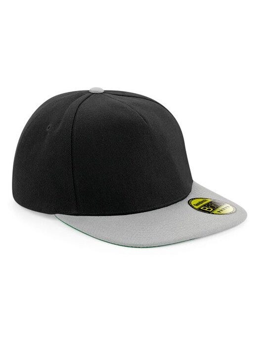 Beechfield B660 Original Flat Peak Snapback - Black/Grey