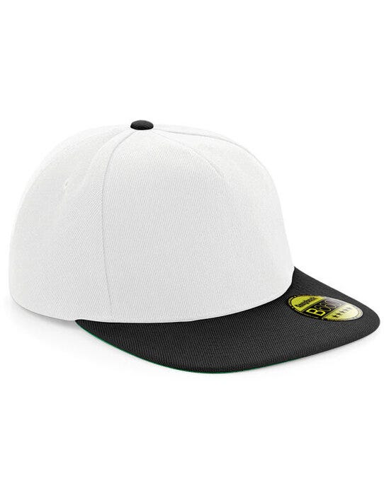 Beechfield B660 Original Flat Peak Snapback - White/Black
