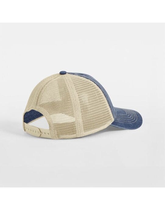 Beechfield B672 6 Panel Vintage Trucker - Vintage Denim/Stone