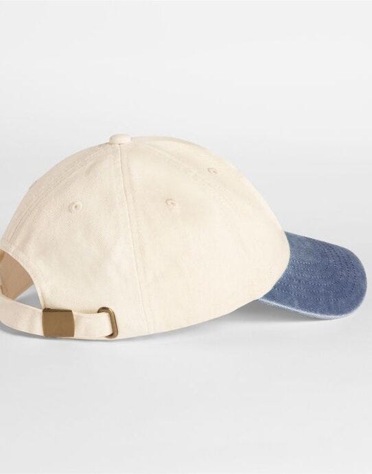 Beechfield B673 Contrast Peak Vintage Cap - Natural/Vintage Denim