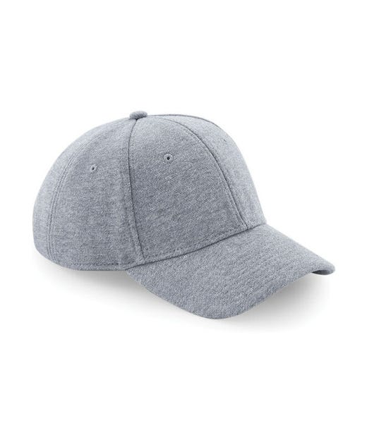 Beechfield B677 Heather Grey plain baseball cap