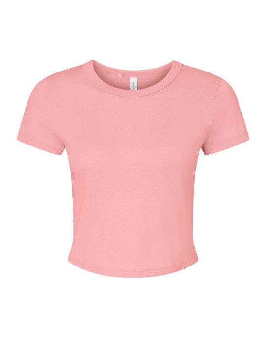Bella + Canvas BE1010 Bella Women's Micro Rib Baby Tee - Solid Pink Blend