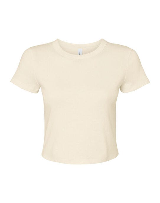 Bella + Canvas BE1010 Bella Women's Micro Rib Baby Tee - Solid Natural Blend