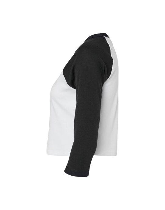 Bella + Canvas BE1200 Bella Women's Micro Rib 3/4 Raglan Tee - White/Black