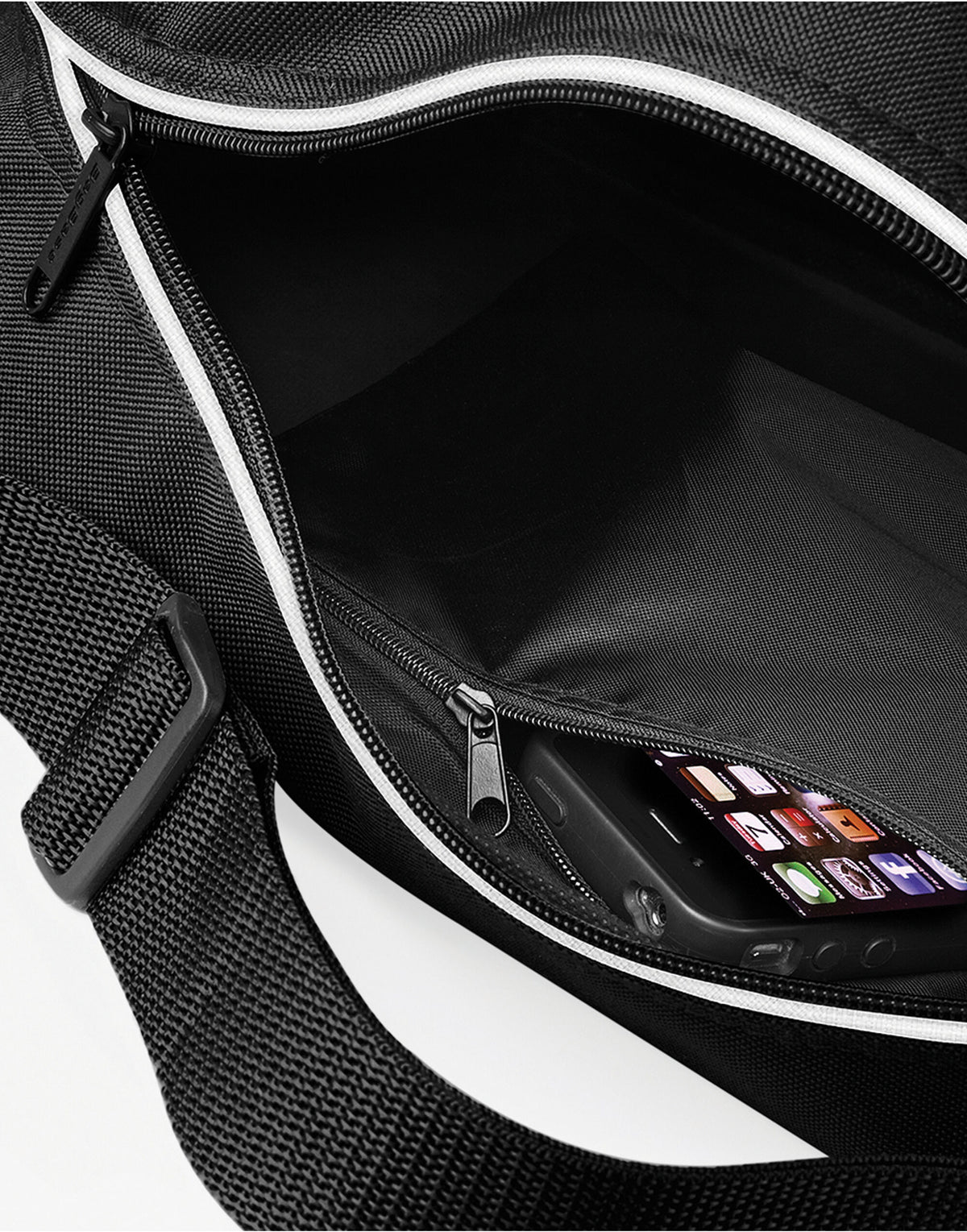 Bagbase BG14 Retro Shoulder Bag - Black/White
