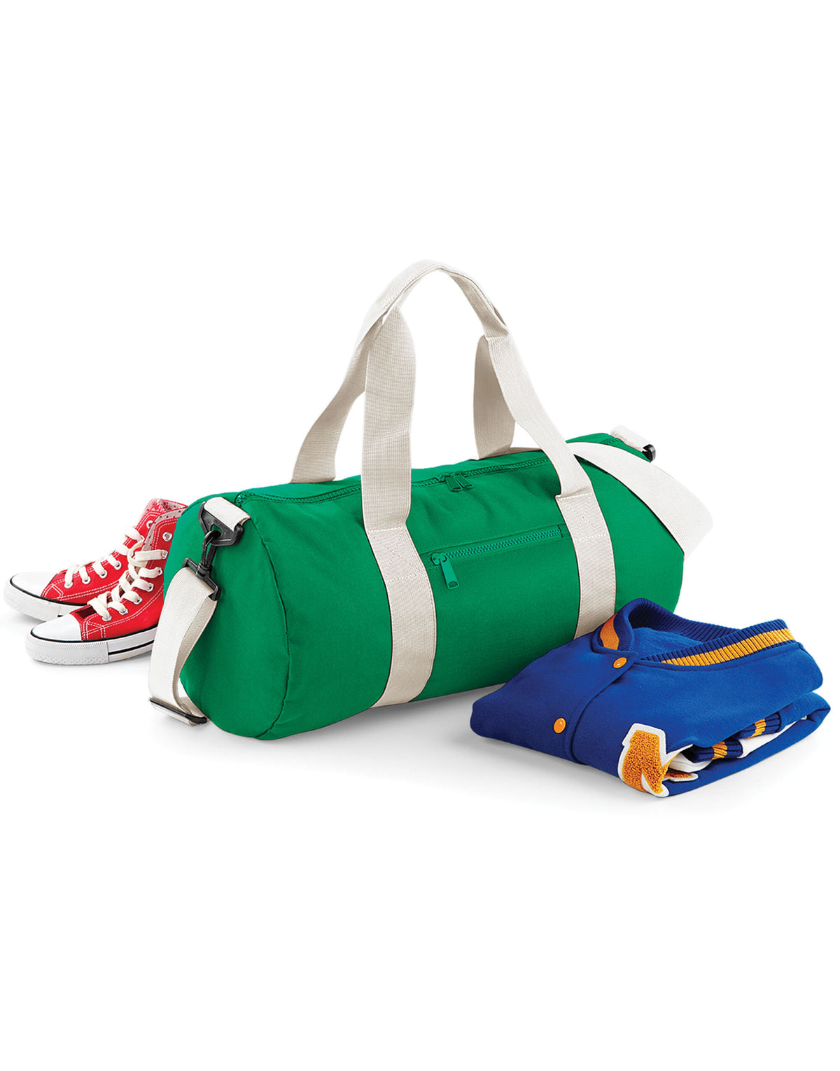 Bagbase BG140 Original Barrel Bag - Kelly Green/Off White
