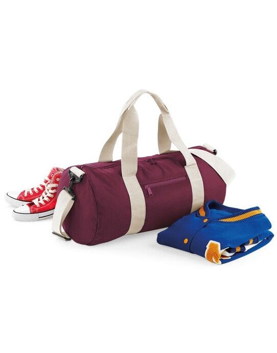 Bagbase BG140 Original Barrel Bag - Burgundy/Off White