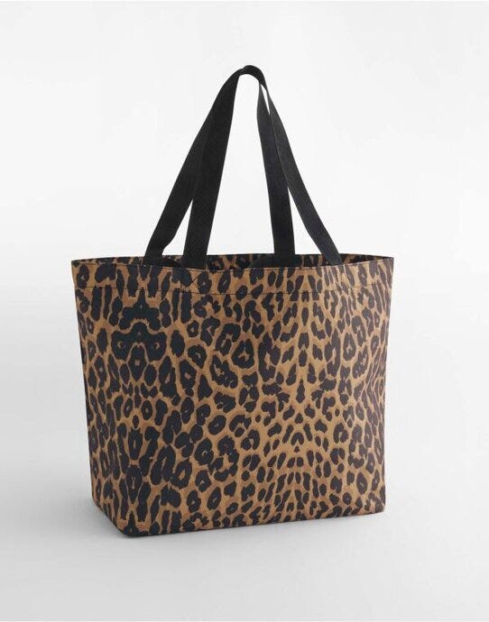 Bagbase BG194 Leopard Print Carryall Tote Bag - Leopard Print
