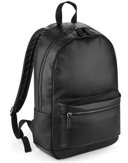 Bagbase BG255 Faux Leather Fashion Backpack - Black