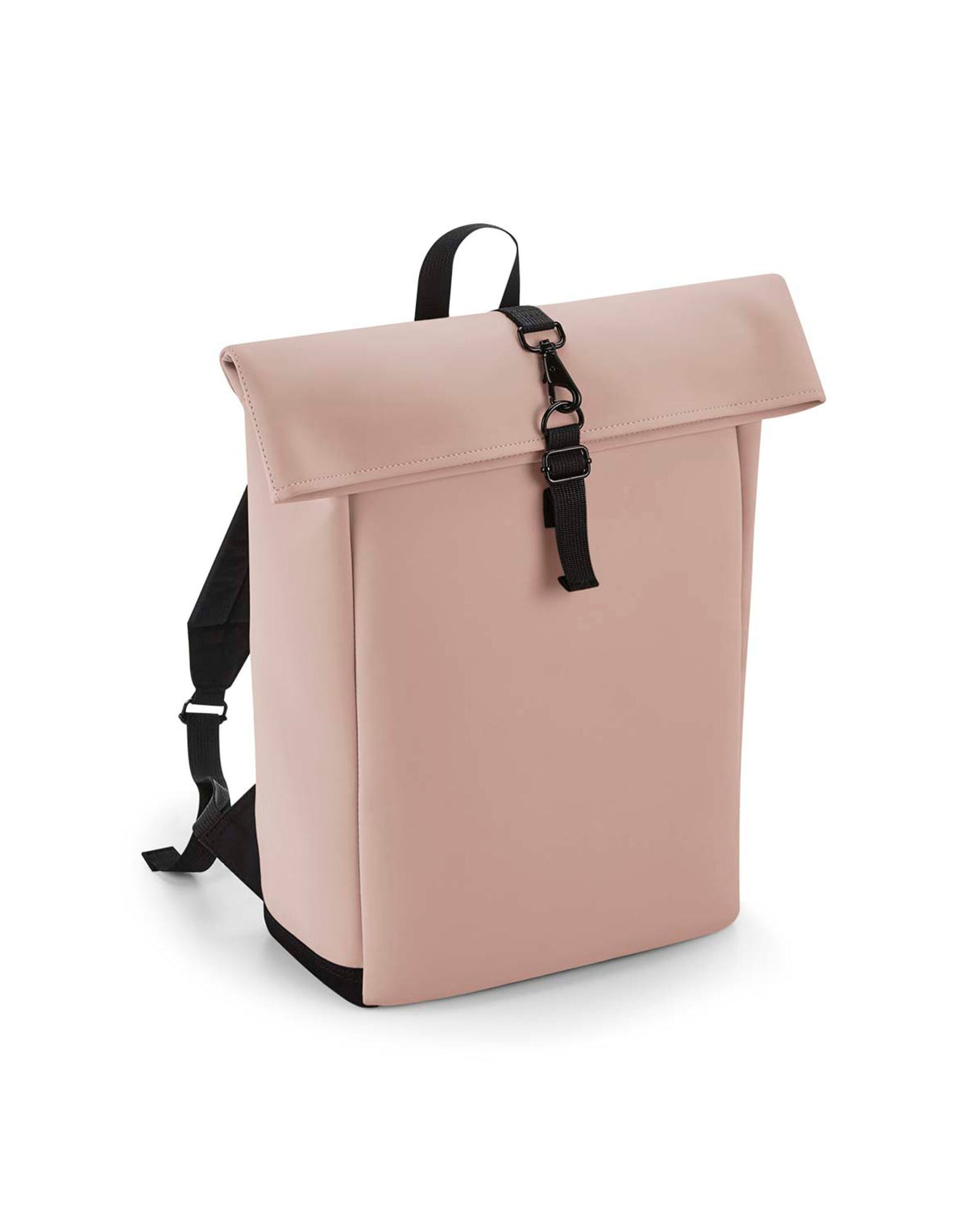 Bagbase BG335 Matte PU Roll Top Backpack - Nude Pink