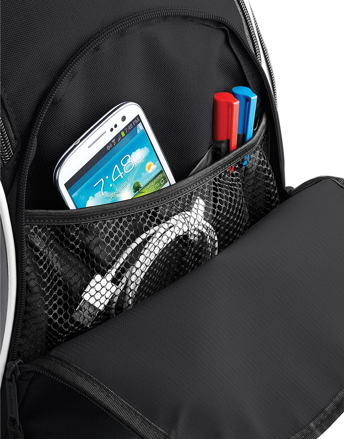 Bagbase BG571 Teamwear Backpack - Black/Grey/White