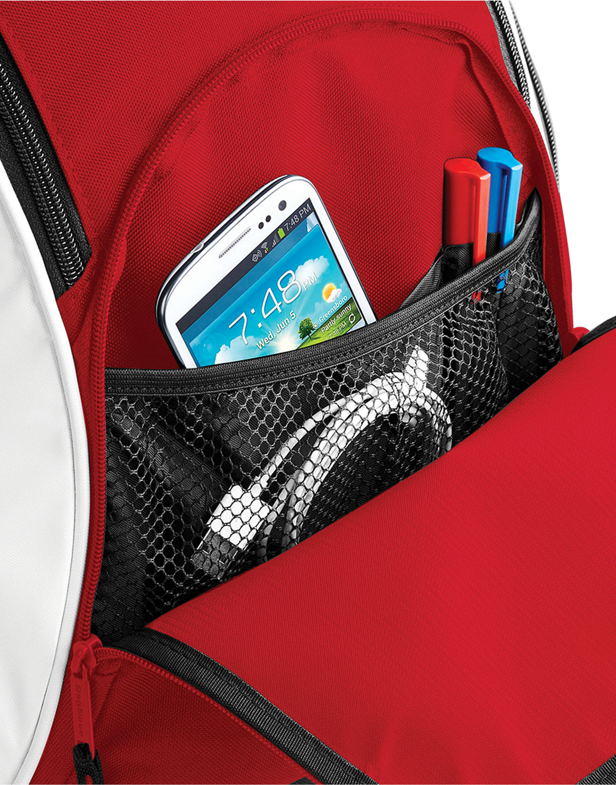 Bagbase BG571 Teamwear Backpack - Classic Red/Black/White
