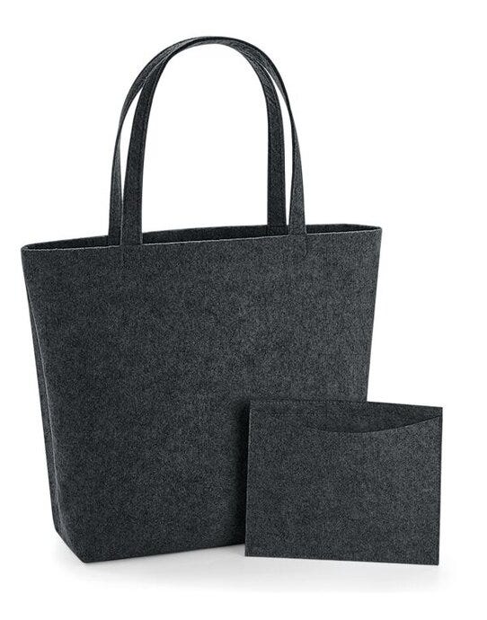 Bagbase BG721 Felt Shopper - Charcoal Melange
