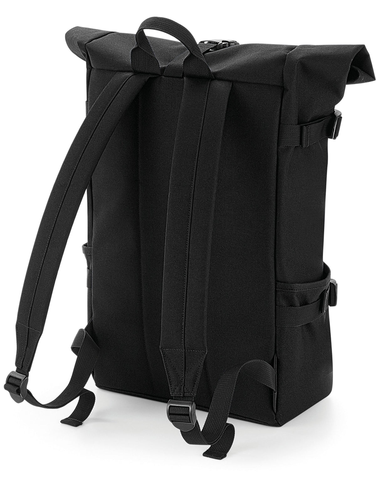 Bagbase BG858 Block Roll-Top Backpack - Black/Black