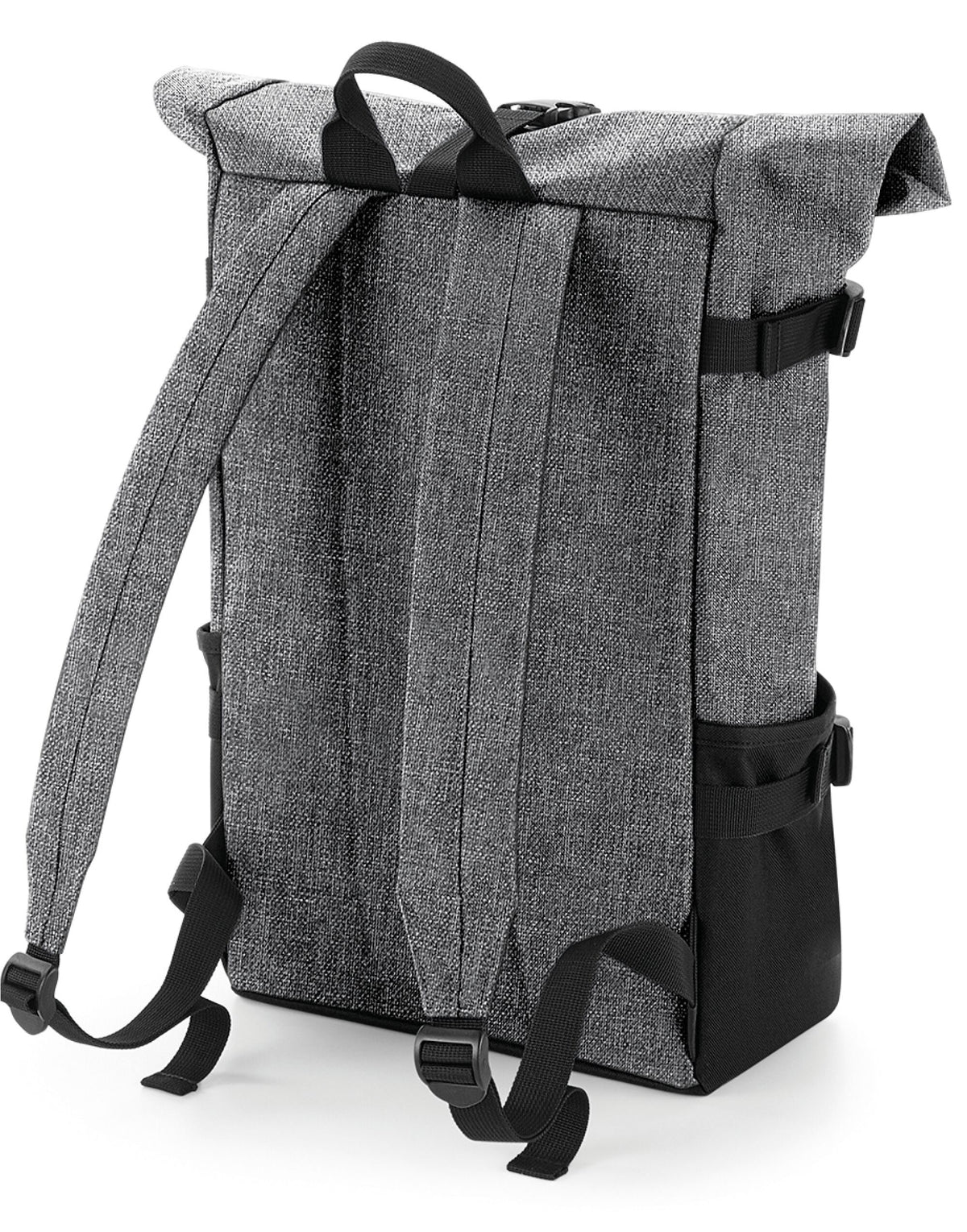 Bagbase BG858 Block Roll-Top Backpack - Grey Marl/Black