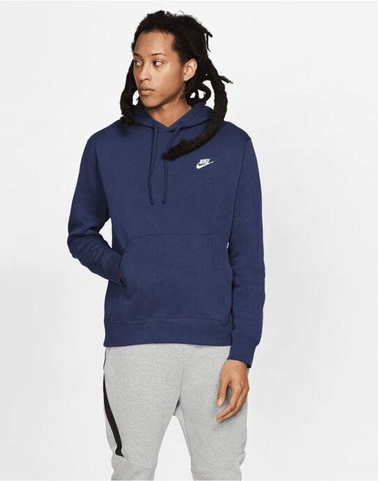 Nike BV2654 Sportswear Club Hoodie - Midnight Navy/Midnight Navy/White